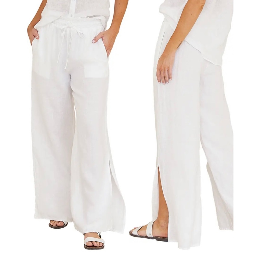 NWOT Bella Dahl ivory wide leg pants xs